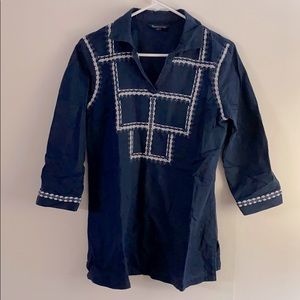 Brooks Brothers Navy Linen Tunic